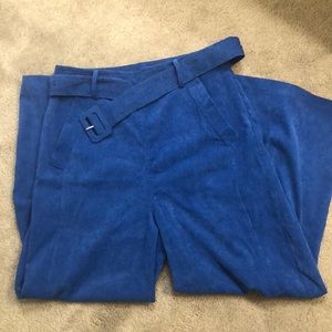 Cobalt blue corduroy wide leg pant